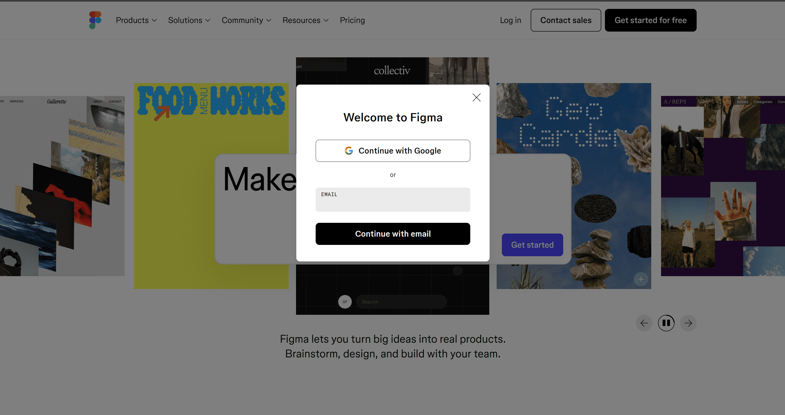 Màn hình đăng nhập của figma